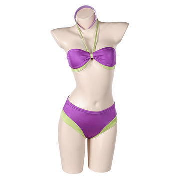 Scooby-Doo Daphne Women Purple Swimsuit Set Cosplay Costume Outfits Halloween Carnival Suit